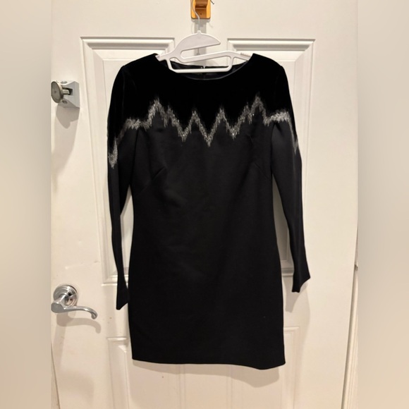 NEW EMILIO PUCCI METALLIC EMBROIDERED BLACK WOOL VELOUR DRESS - Picture 4 of 9